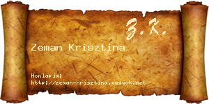 Zeman Krisztina névjegykártya